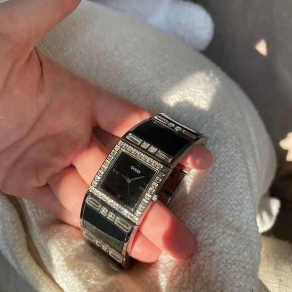 Guess Black and Silver Crystal Watch - Picture 5 of 6